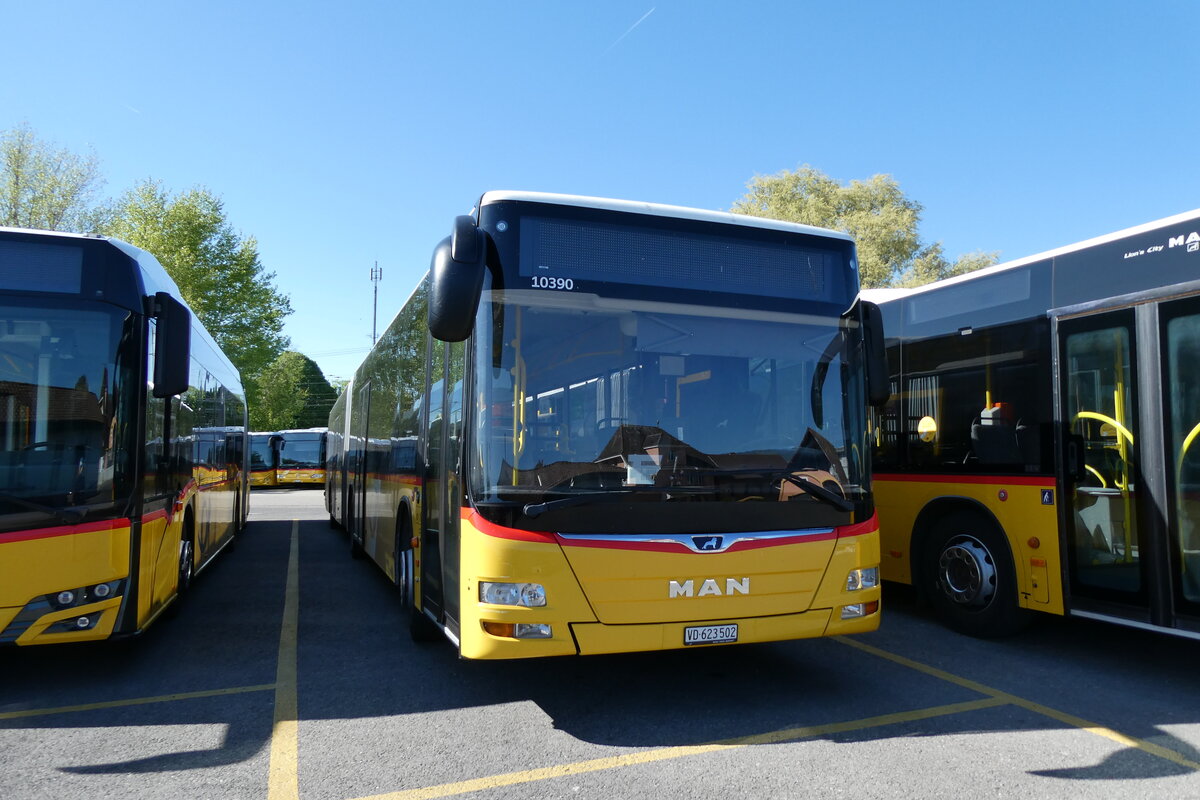 (286'379) - CarPostal Ouest - VD 623'502/PID 20'390 - MAN (ex JU 52'075: ex Nr. 35) am 25. April 2026 in Yverdon, Garage