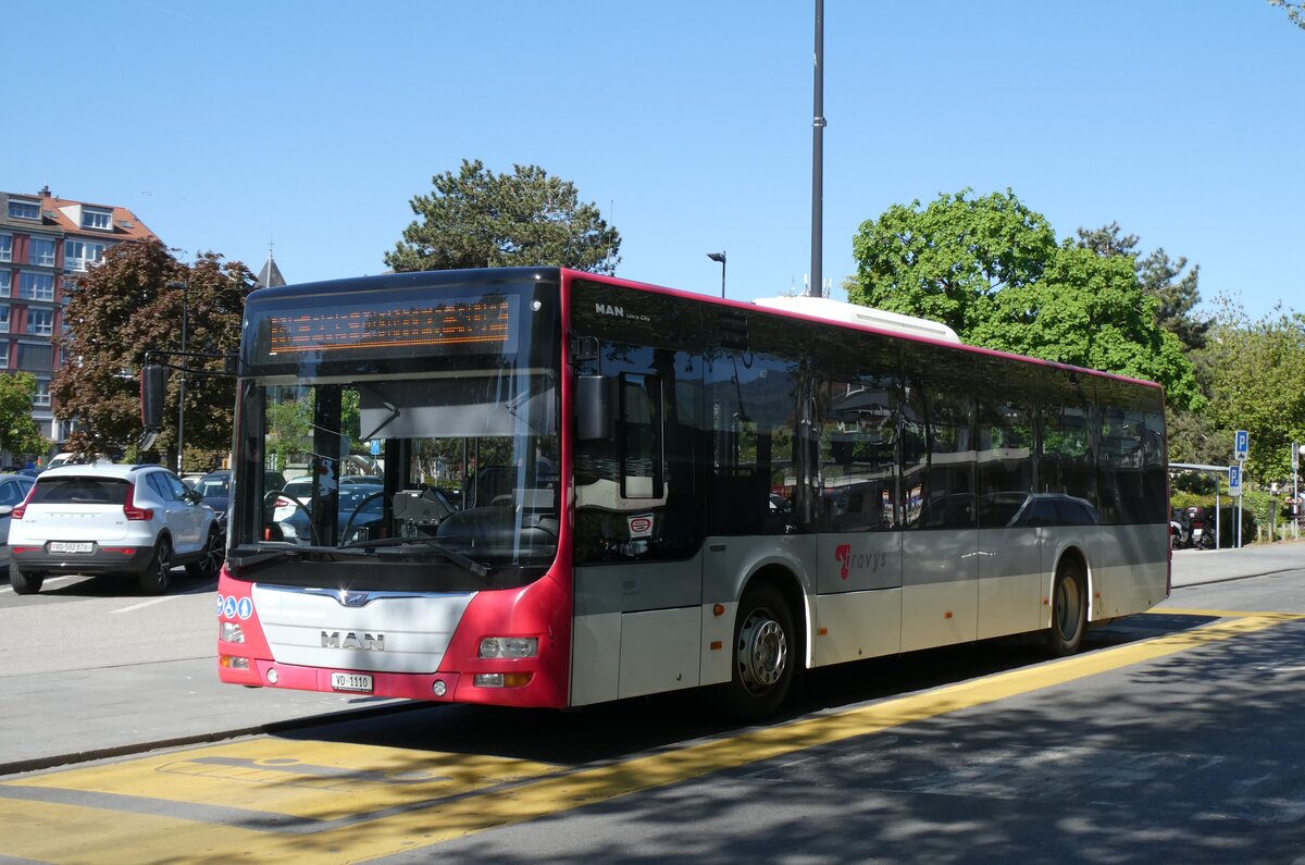 (286'396) - TRAVYS Yverdon - Nr. 117/VD 1110 - MAN am 25. April 2026 beim Bahnhof Yverdon