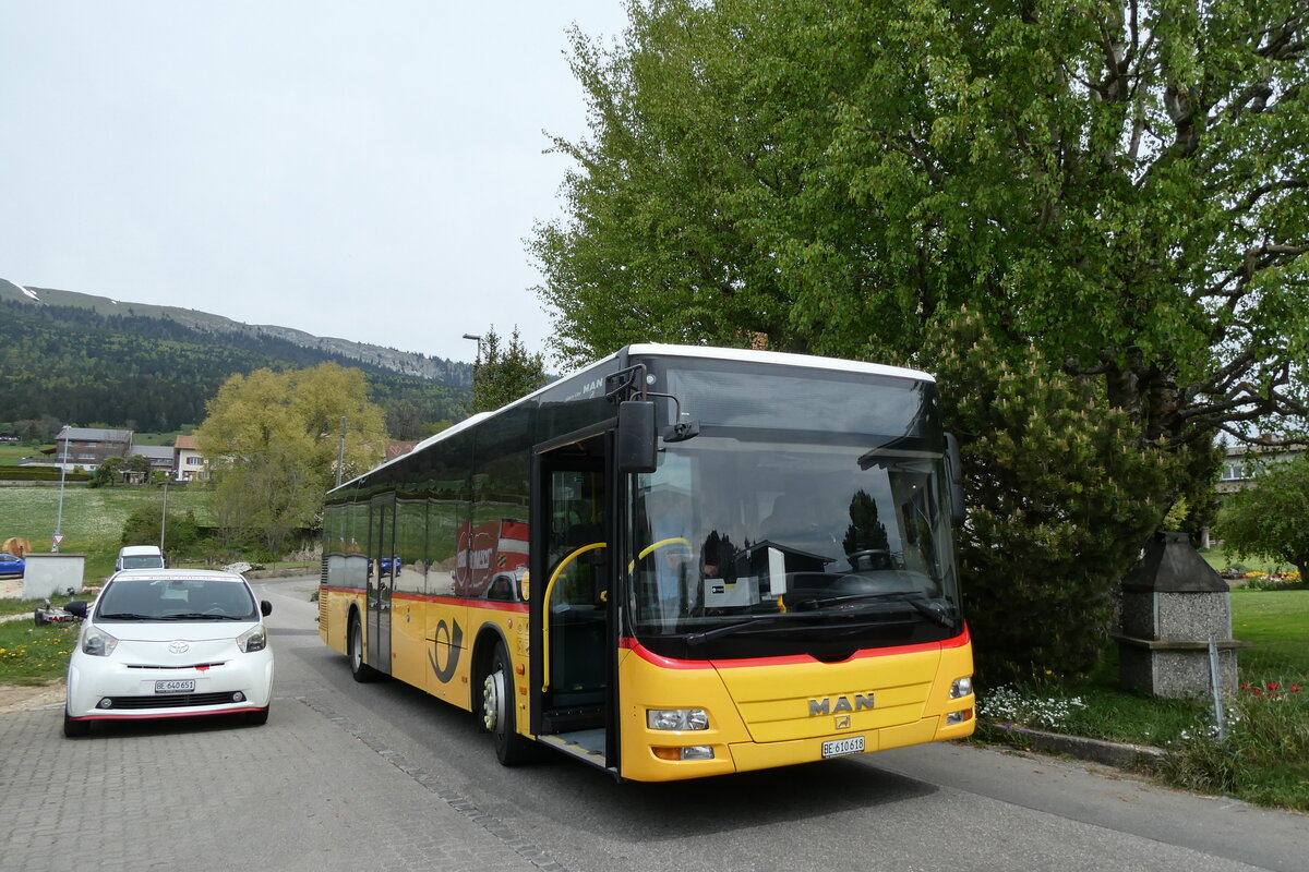 (286'496) - Funi-Car, Biel - Nr. 18/BE 610'618/PID 5709 - MAN am 28. April 2026 in Nods, Garage