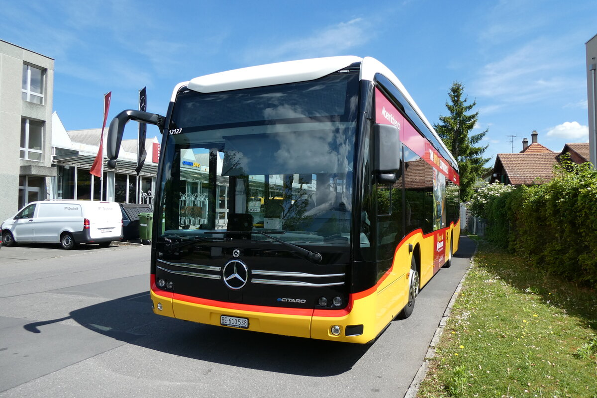 (286'834) - PostAuto Bern - BE 610'538/PID 12'127- eMercedes am 8. Mai 2026 in Thun, Garage STI