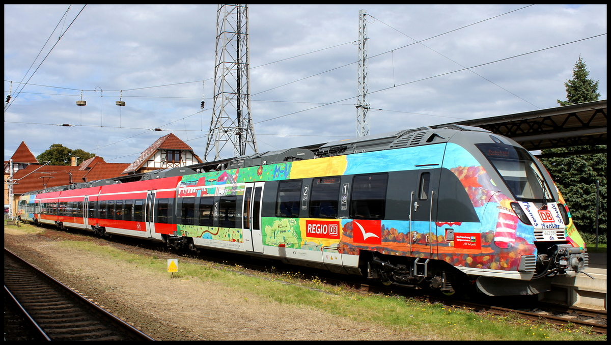 442 354 Werbe S-Bahn Rostock am 25.08.2014 in Warnemünde