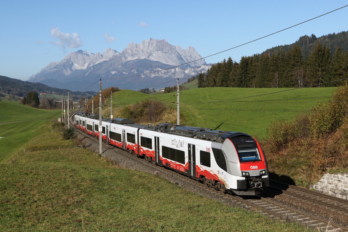 4748 024 aus Kitzbhl kommend am 29. Oktober 2024 bei Fieberbrunn.