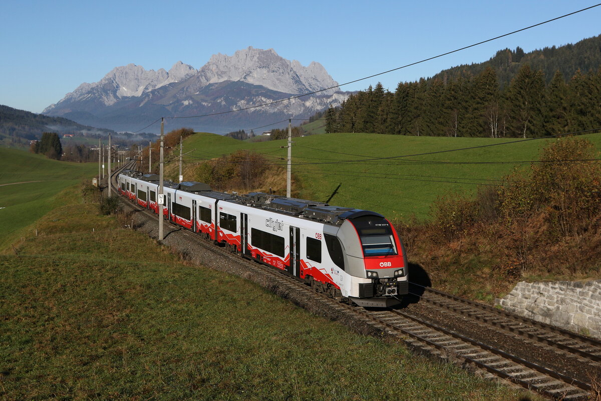 4748 037 aus Sr. Johann kommend am 4. November 22024 bei Fieberbrunn.