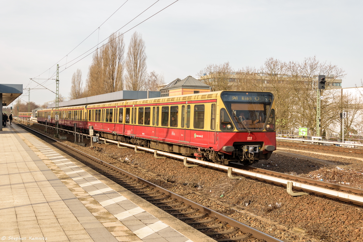 480 548-2 S-Bahn Berlin als S41 (S 41582) Ring ↻, bei der Ausfahrt aus Berlin Jungfernheide. 03.03.2017