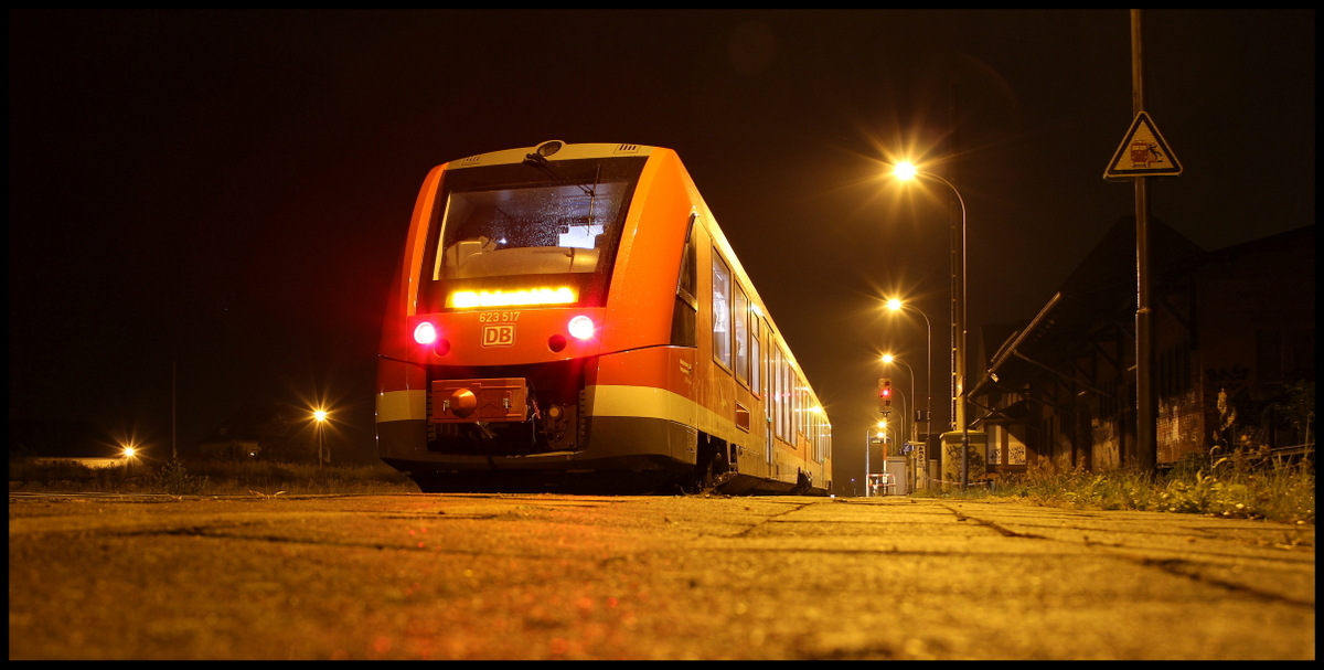 623 017 als RE4 von Torgelow nach Pasewalk in Torgelow am 14.09.15