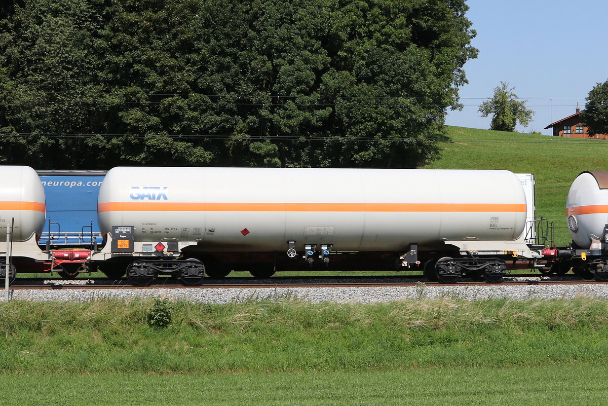 7814 079 (Zags) von  GATX  am 22. August 2023 bei Axdorf.