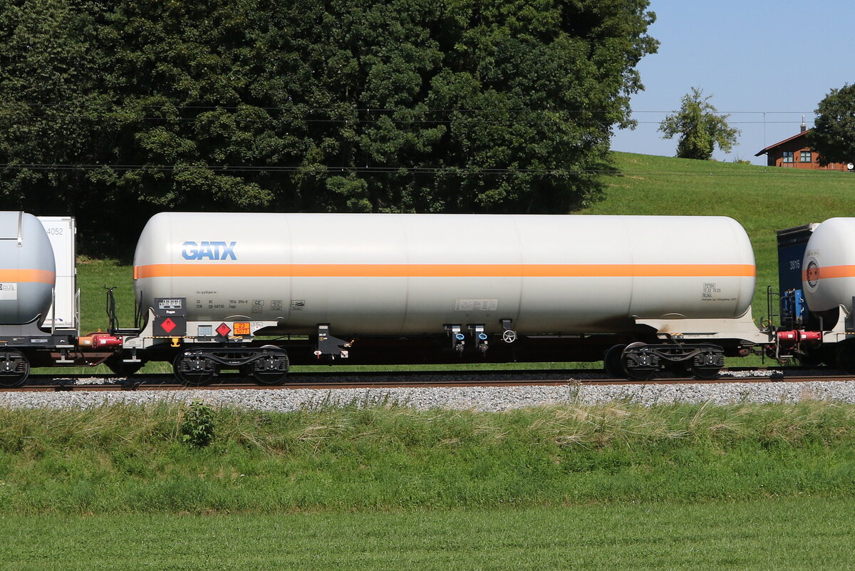 7814 096 (Zags) von  GATX  am 22. August 2023 bei Axdorf.