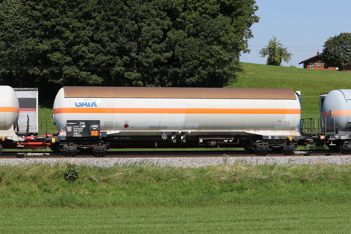 7819 042 (Zagkks) von  GATX  am 22. August 2023 bei Axdorf.