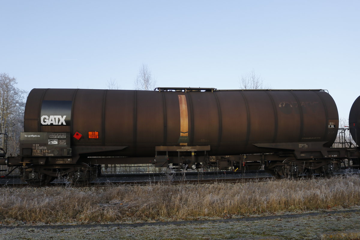 7832 148 (Zaens) von  GATX  aufgenommen am 30. Dezember 2016 im Bahnhof von Thann-Matzbach 