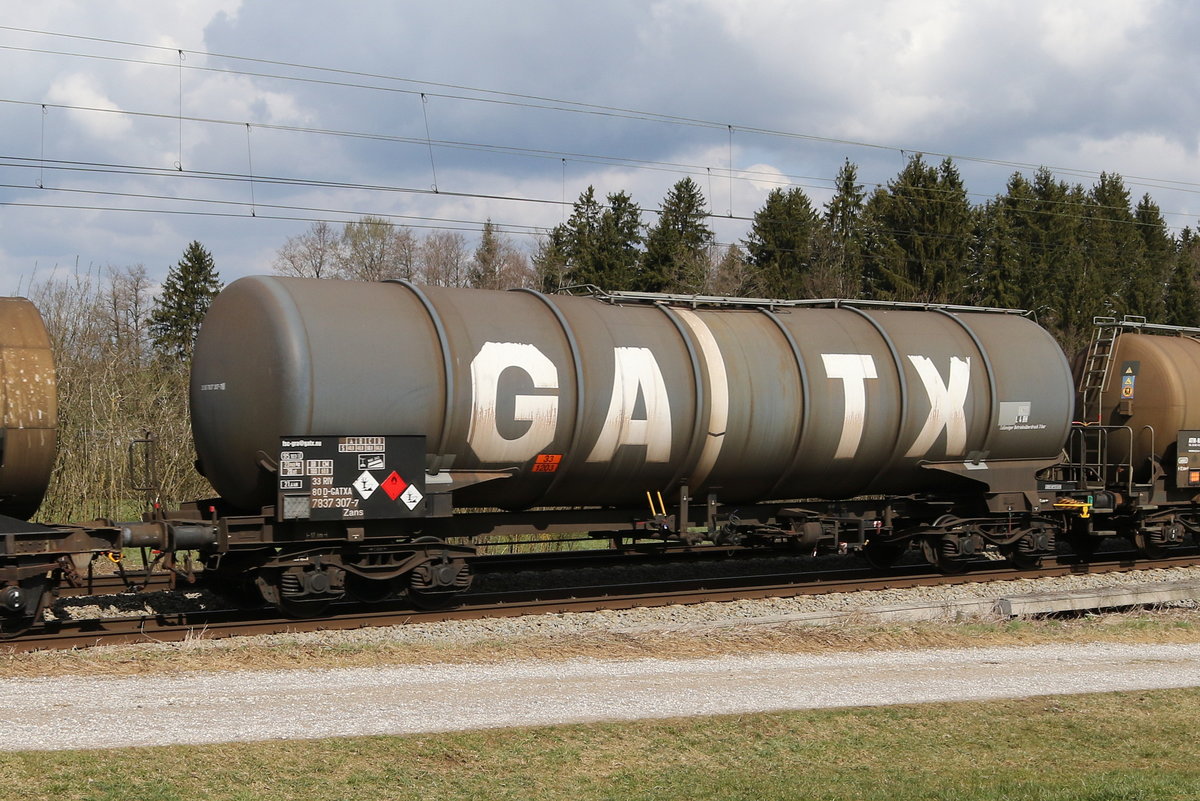 7837 307 (Zans) von  GATX  am 31. Mrz 2020 bei Grabensttt.