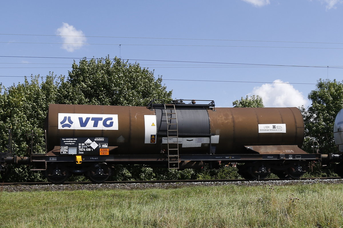 7874 618-1 (Zacens) von  VTG  am 19. August 2017 bei Thngersheim.