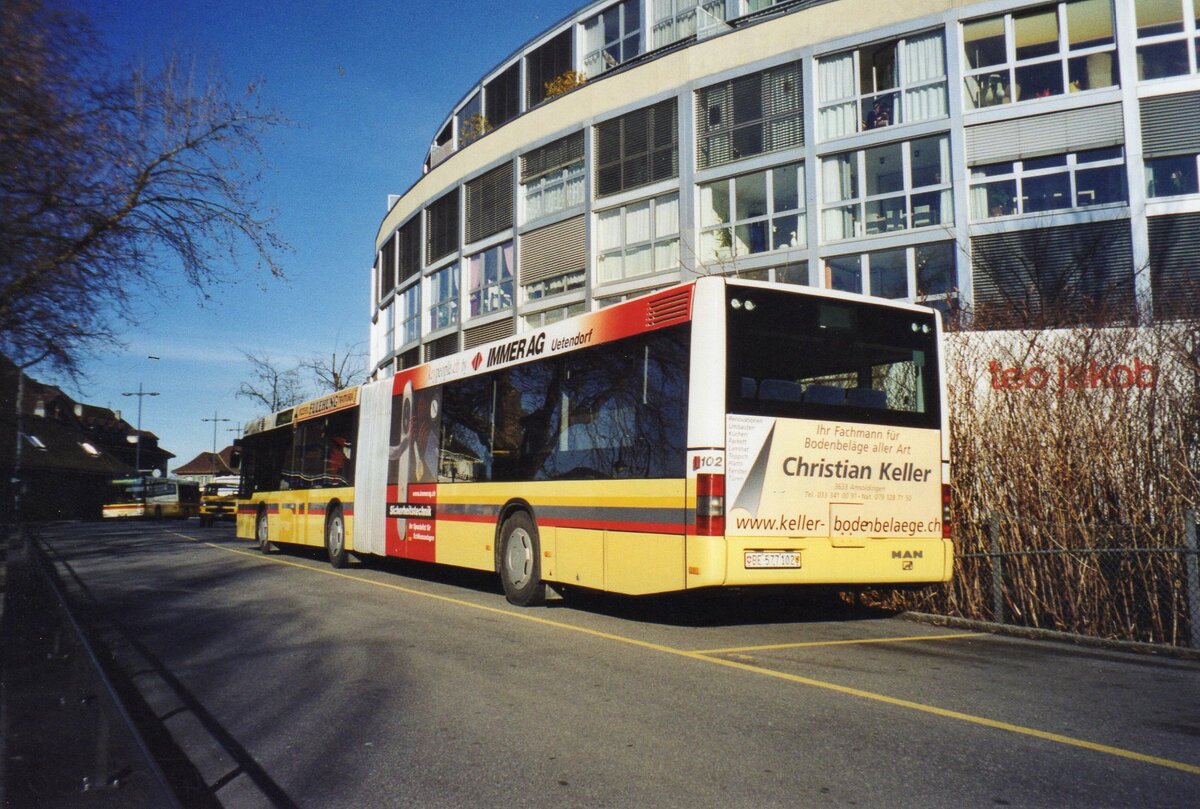 (AJ 02) - Aus dem Archiv: STI Thun - Nr. 102/BE 577'102 - MAN am 14. Februar 2007 bei der Schifflndte Thun