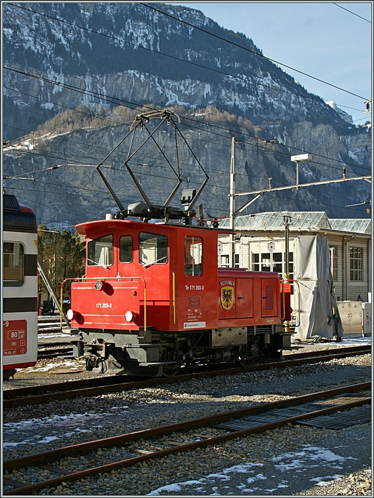 Brünigbahn Te 171 203-3 in Meiringen.
5. Feb. 2011