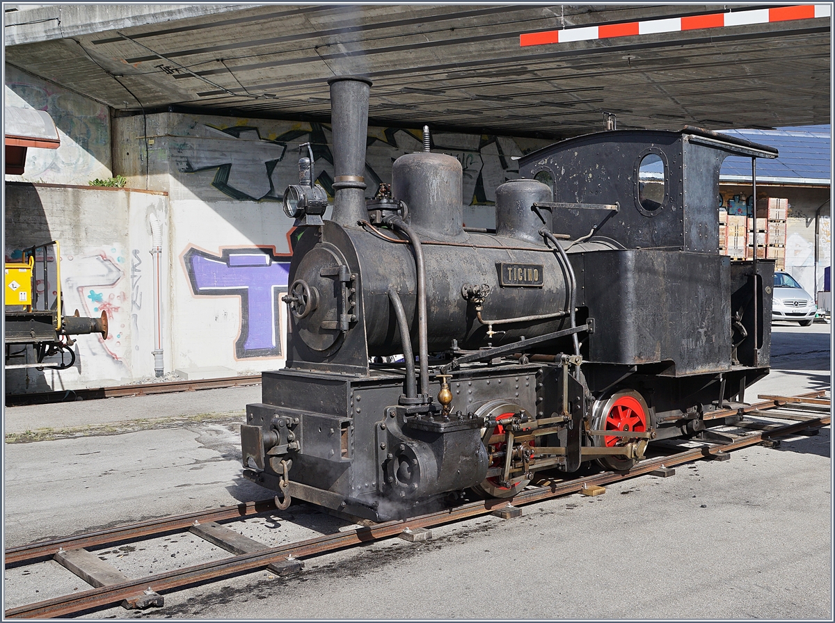Dampftag Lyss 2018: eine Permiere in Lyss: die schmalspurige G 2/2  Ticino  (Baujahr 1889) des Consorzio Correzione del Fiume Ticino von Martin Horath.
11. August 2018