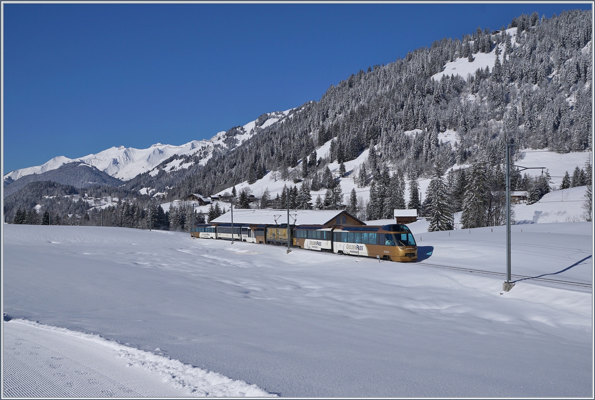 Der MOB Panoramic Express zwischen Gruben und Schönried.
13. Feb. 2018
