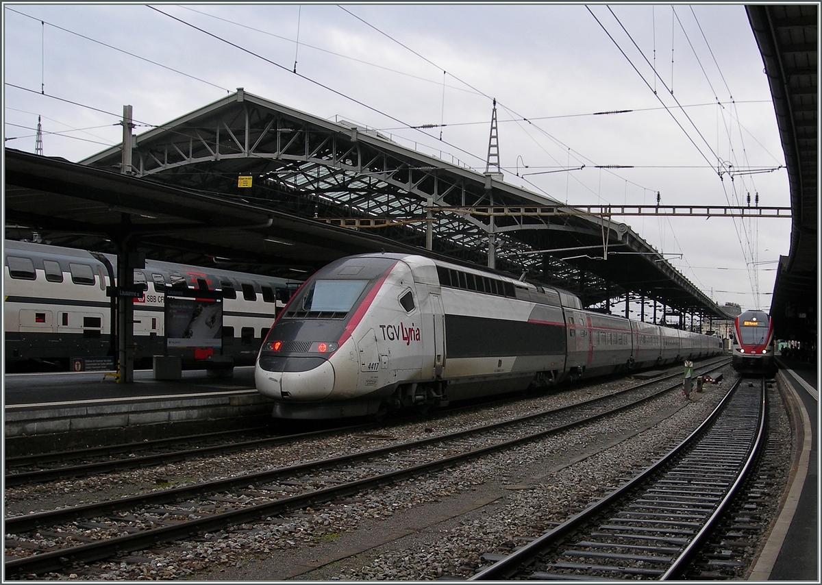 Der TGV Lyria 4417 ist aus Paris in Lausanne eingetroffen. 
25. Feb. 2016