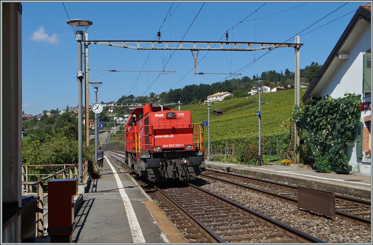 Die SBB Am  843 024-1 in Bossière.
2. Sept. 2014