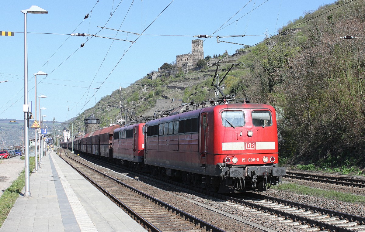 Dotra 151 mit Güterzug in Kaub am 15.04.2015