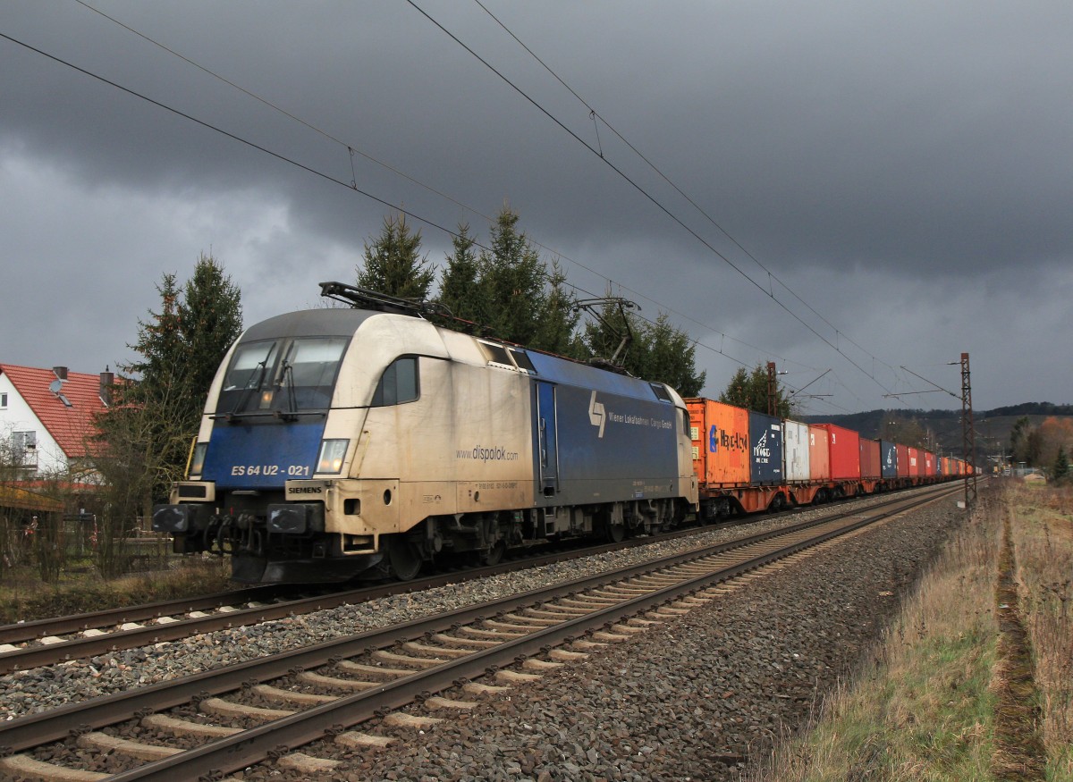 ES 64 U2-021 am 21. Februar 2014 bei Thüngersheim.