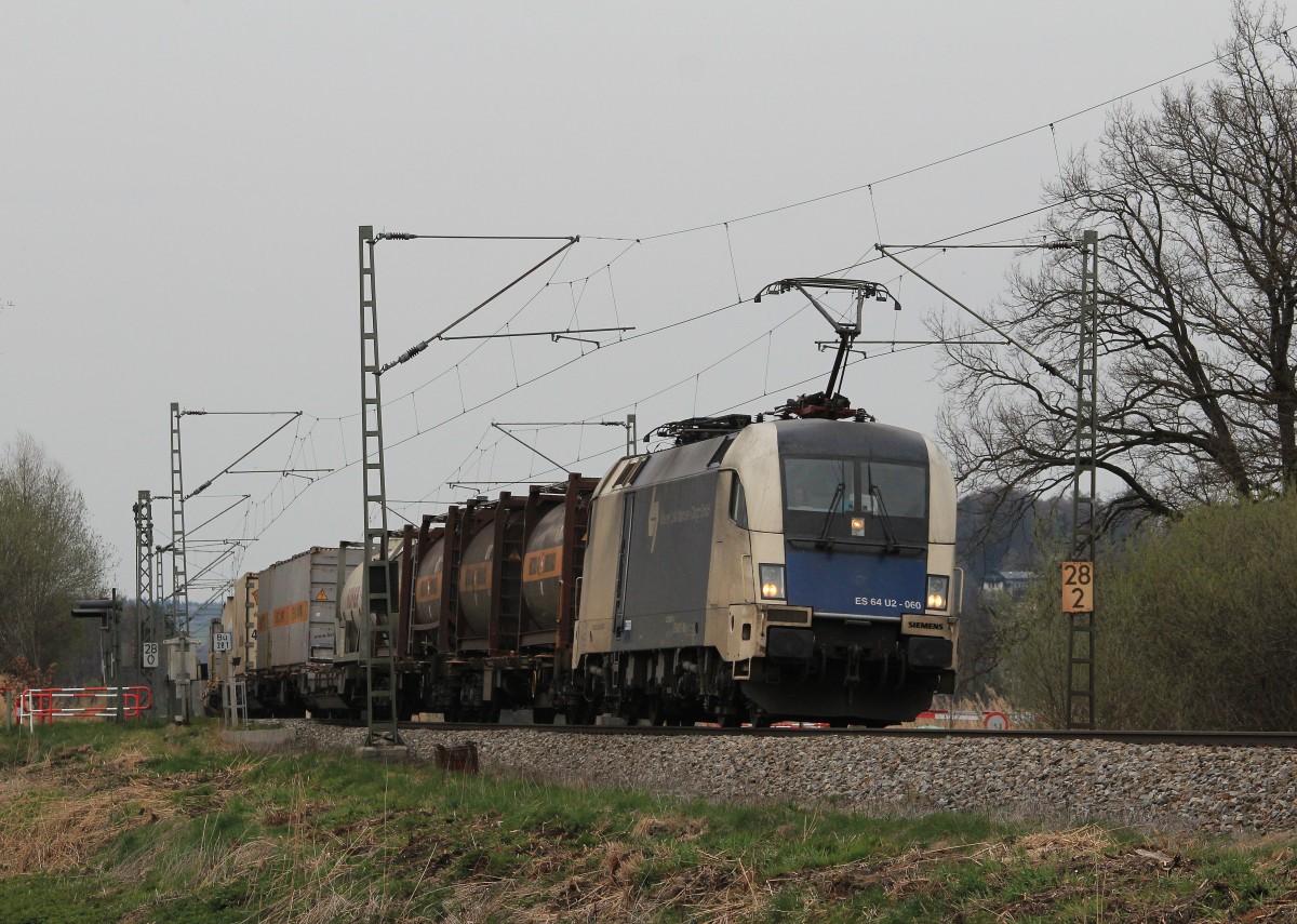 ES 64 U2-060 am 3. April 2014 bei Weisham.