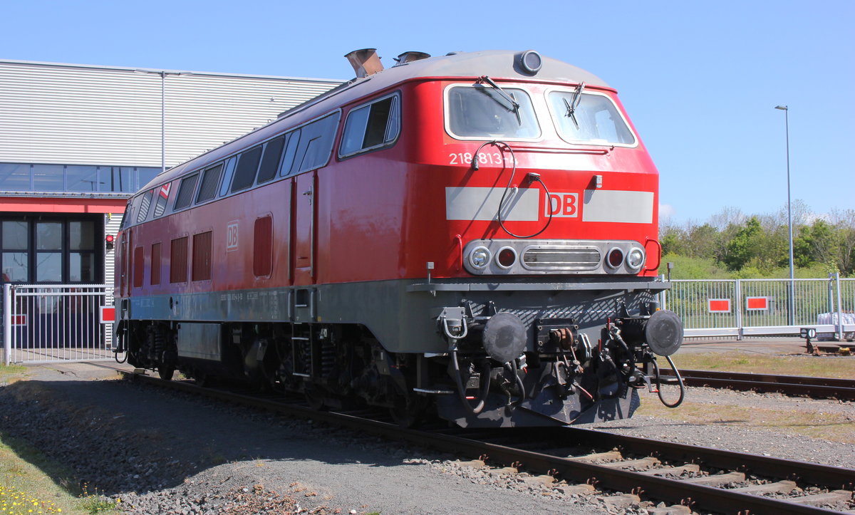 Marschbahn Gastlok 27: DB 218 813-4 ex 218 189, REV/HB X/31.05.16, Niebüll 17.05.2020
