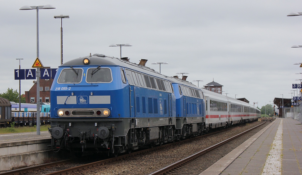 Marschbahn Gastloks 11: PRESS 218 458-8, REV/LS X/10.10.19, Niebüll 14.06.2020