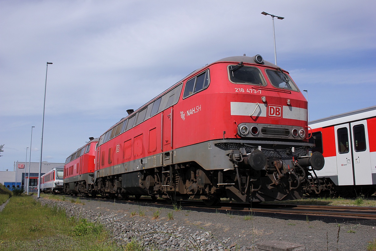 Marschbahn Gastloks 17: DB 218 473-7, REV/HB X/17.05.13, Verl/ANB/04.19, Verl/ANB/04.20, Verl/ANB/02.21, Niebüll 31.05.2020