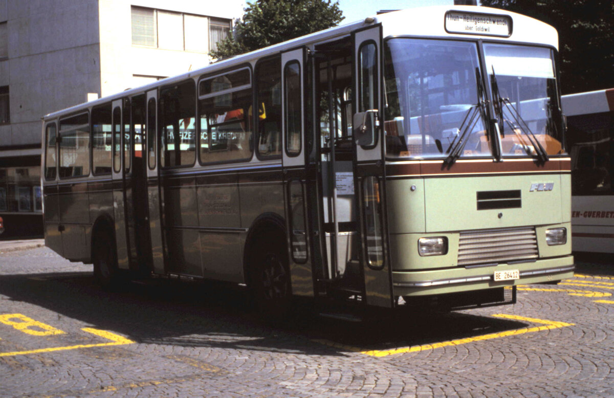 (MB-003) - Aus dem Archiv: ATGH Heiligenschwendi - Nr. 1/BE 26'412 - FBW/R&J um 1997 beim Bahnhof Thun