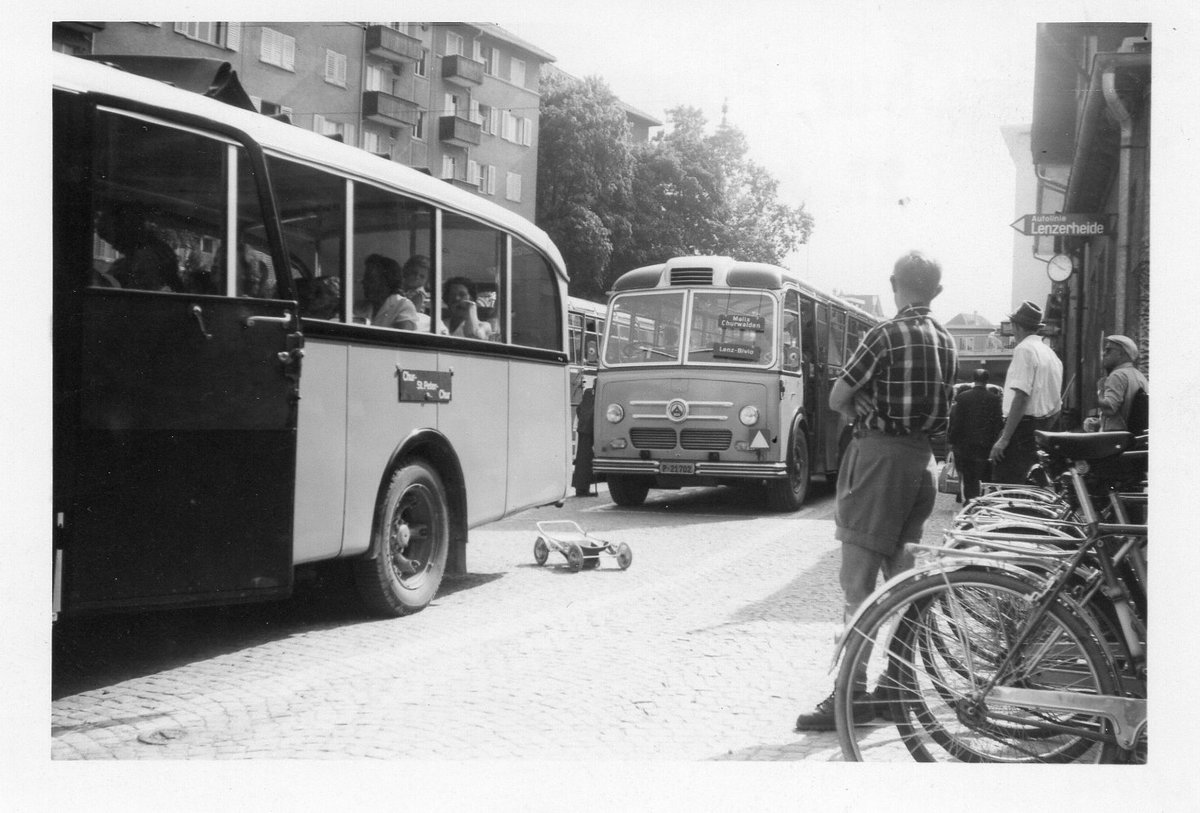 (MD044) - Aus dem Archiv: PTT-Regie - P 21'702 - Saurer/Saurer am 27. Juli 1962 in Chur, Postauto