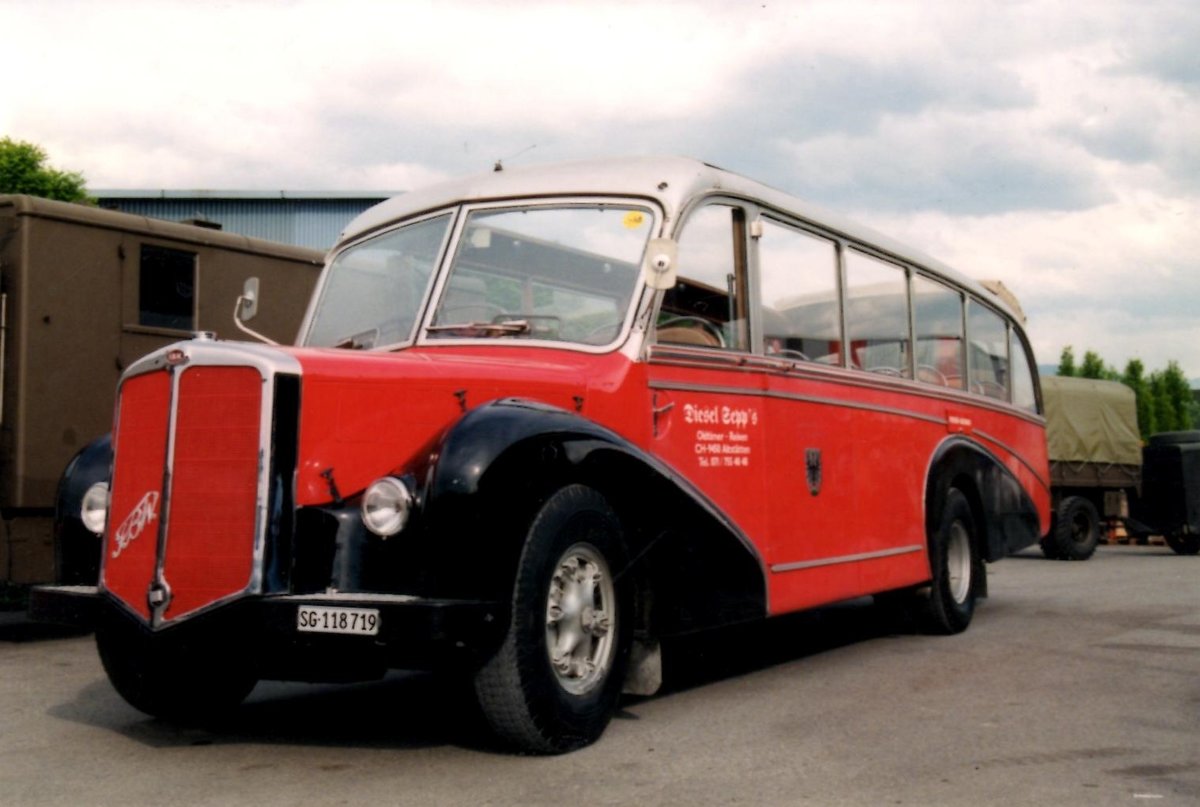 (MD183) - Aus dem Archiv: Wespe, Altsttten - Nr. 12/SG 118'719 - FBW/R&J (ex AFA Adelboden Nr. 12) um 1996 in Altsttten, NFA