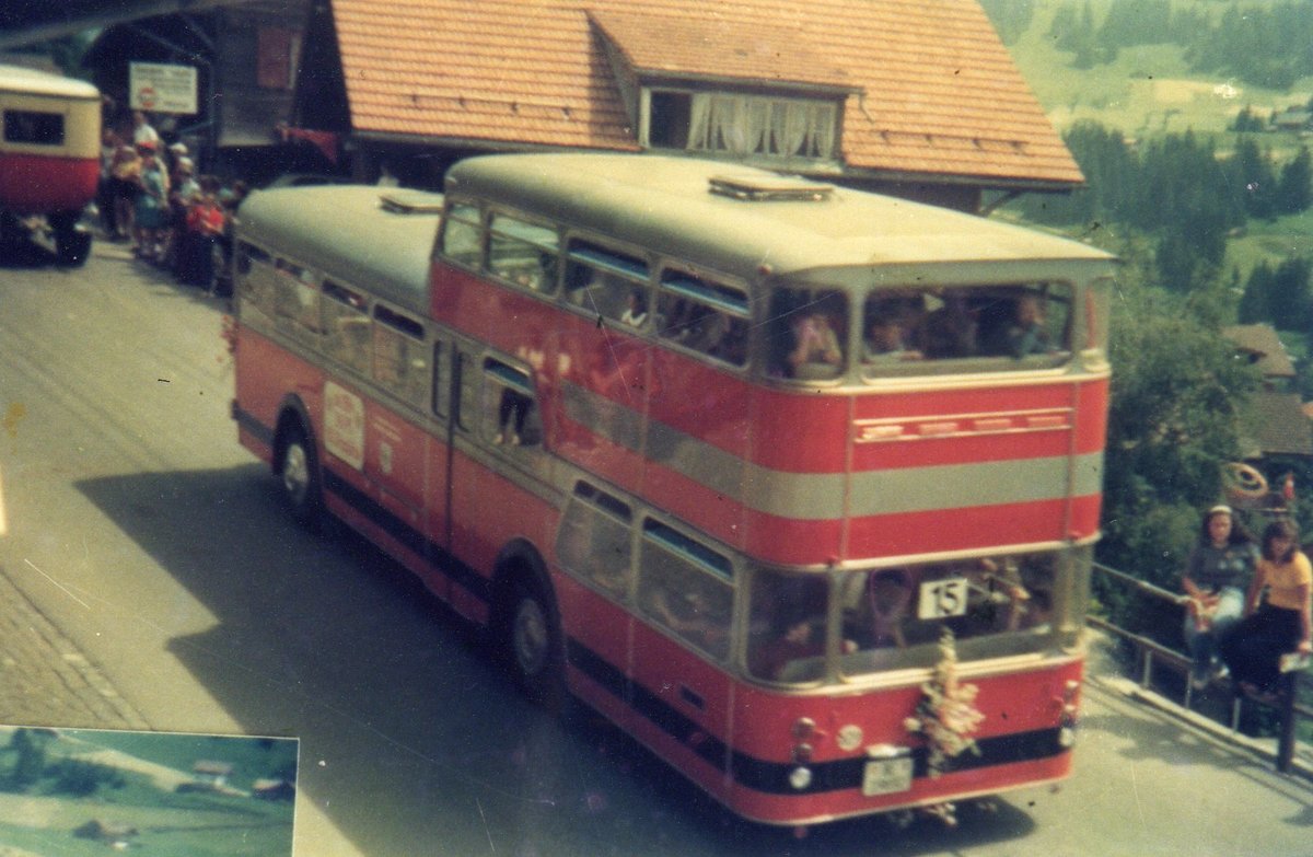 (O 01) - Aus dem Archiv: AFA Adelboden - Nr. 9/BE 19'692 - FBW/Vetter-R&J Anderthalbdecker am 23. Juli 1972 in Adelboden, Mhleport