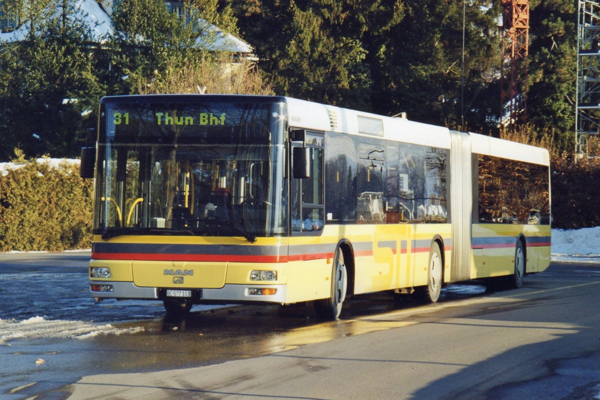 (R 3927) - Aus dem Archiv: STI Thun - Nr. 103/BE 577'103 - MAN am 6. Februar 2005 bei der Schifflndte Thun