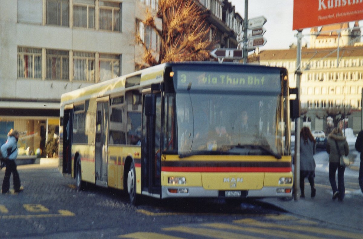 (R 3931) - Aus dem Archiv: STI Thun - Nr. 78/BE 265'478 - MAN am 6. Februar 2005 beim Bahnhof Thun