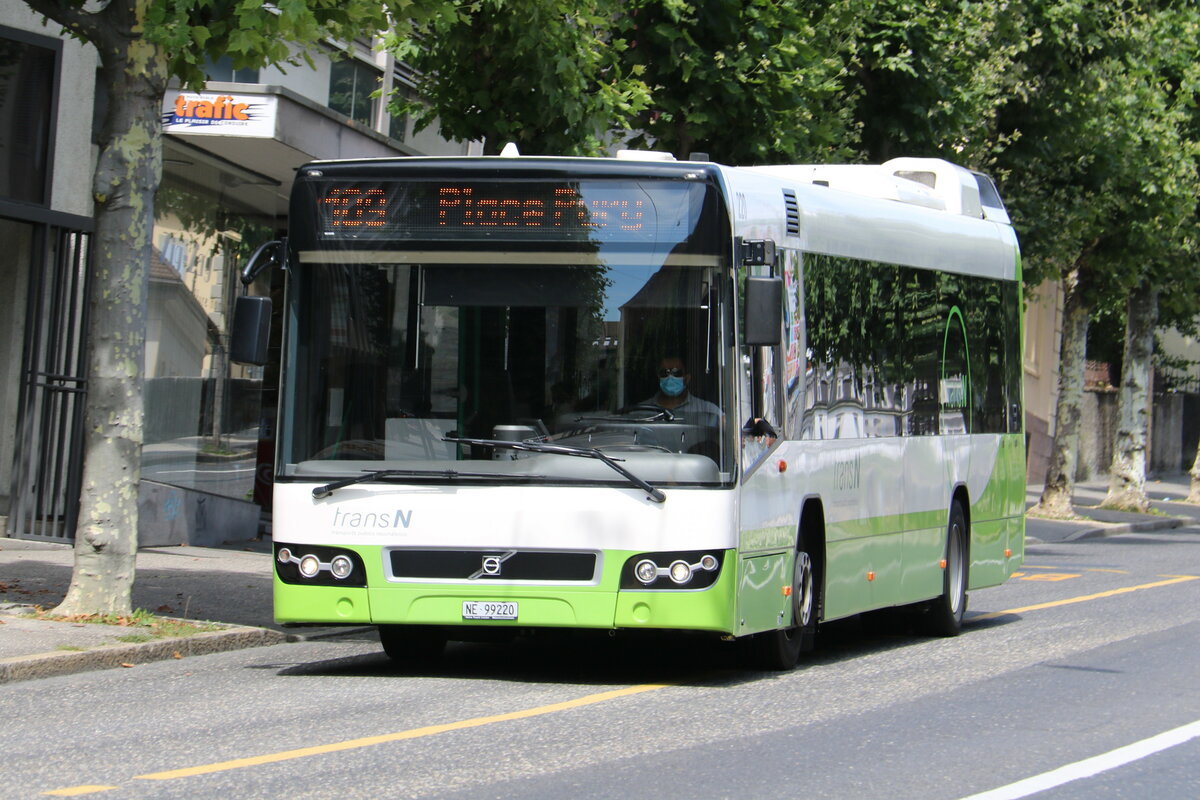 transN, La Chaux-de-Fonds - Nr. 220/NE 99'220 - Volvo (ex TN Neuchtel Nr. 220) am 6. August 2021 in Neuchtel (Aufnahme: Martin Beyer)