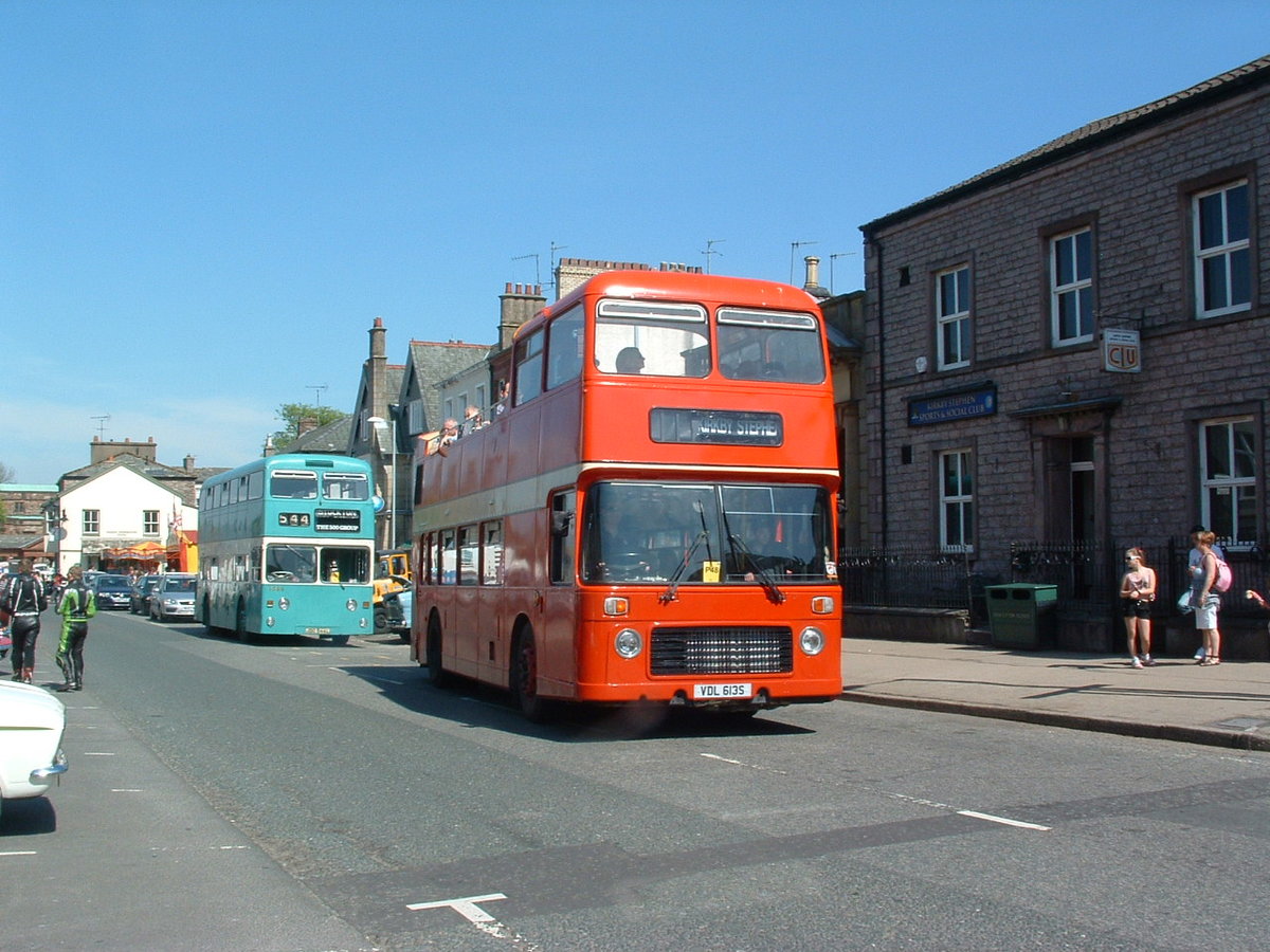 VDL 613S
1977 Bristol VRT
ECW CO43/31F
New to Hants & Dorset 3374
Originally registered UFX 855S and delivered as a convertible open top bus. Since converted to permanent partial open top. Photographed in Kirkby Stephen, Cumbria, UK, on 24th April 2011.