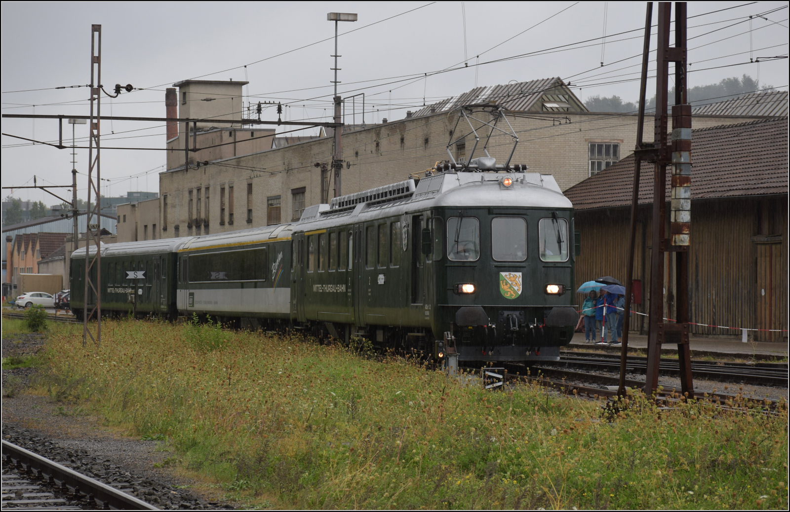 Depotfest Olten 2023. 

Der EAV-Triebwagen ABDe 4/4 12 'Weinfelden' der MThB. August 2023.