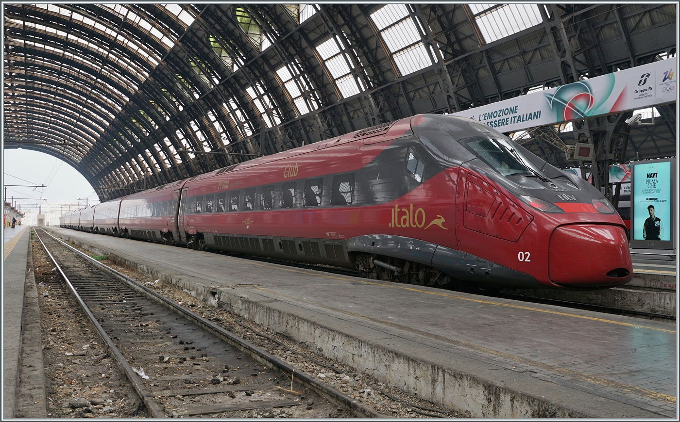 Der  NTV .Italo ETR 675 002 steht in Milano Centrale. 

27. Februar 2026