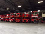 A small selection of Ensignbus' Heritage Fleet, taken at Purfleet, Essex, England, on 20th July 2013.