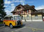 (253'578) - Schmid, Thrishaus - Nr. 3/BE 26'760 - Saurer/Gangloff (ex Geiger, Adelboden Nr. 3) am 9. August 2023 beim Bahnhof Ostermundigen