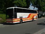 J200 EOS
1992 LAG EOS200
LAG C53F
The first LAG EOS200 for the Unite Kingdom, shown at Kortrijk Motor Show in 1992, on the Van Hool stand (just after Van Hool took over LAG).
Seen here on 15th May 2003 in Chartres, France, whilst operating a private tour.