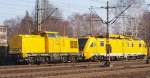 203 309-0 der DB NI rauschte mit 711 111-5 am Haken mit hohem Tempo durch HH-Harburg. 26.2.11