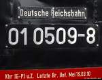 Detailaufnahme an 01 0509-8 am 17.7.10 im Bhf. Neumnster.