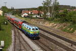 218 443 bei der Ausfahrt aus Maxhtte-Haidhof in Richtung Regensburg am 1.