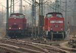203 121-9 von BBL und MEG 103 204 774-4 mal zum Vergleich nebeneinander fotografiert. Harburg 30.3.11