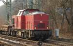BBL 19, 203 121-9 zog einen Bauzug von Harburg zum Abzweiger Hohe Schaar da dort Weichen erneuert wurden. 30.3.11