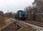 V 1801 der MWB fhrt am 31.3.11 solo durch Moorburg in den Hafen rein.
