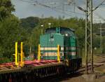 Kleine berraschung am Ende des Bauzuges war die LDS 3 alias 203 127-6(ex DR 202 524)die krftig nach schob. Schleswig 10.8.11