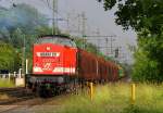 Sie hatte ganz schön zu kämpfen da nach einem kurzen Schauer alles schmierig war...Adam 22 mit DGS 95192 in Schleswig bei der Abfahrt nach Jübek. 05.06.2014