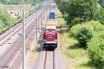 202 364-6 LOK OST - Lokführerdienstleistungen Olof Stille mit einem leeren Schienentransportzug von Rathenow nach Schönhausen Damm, bei Rathenow. Netten gruß an den Tf! 06.07.2017
