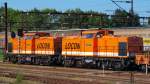 Hier nochmal Locon 215 und 216 in Gesamtaufnahme abgestellt in Padborg. 4.6.10